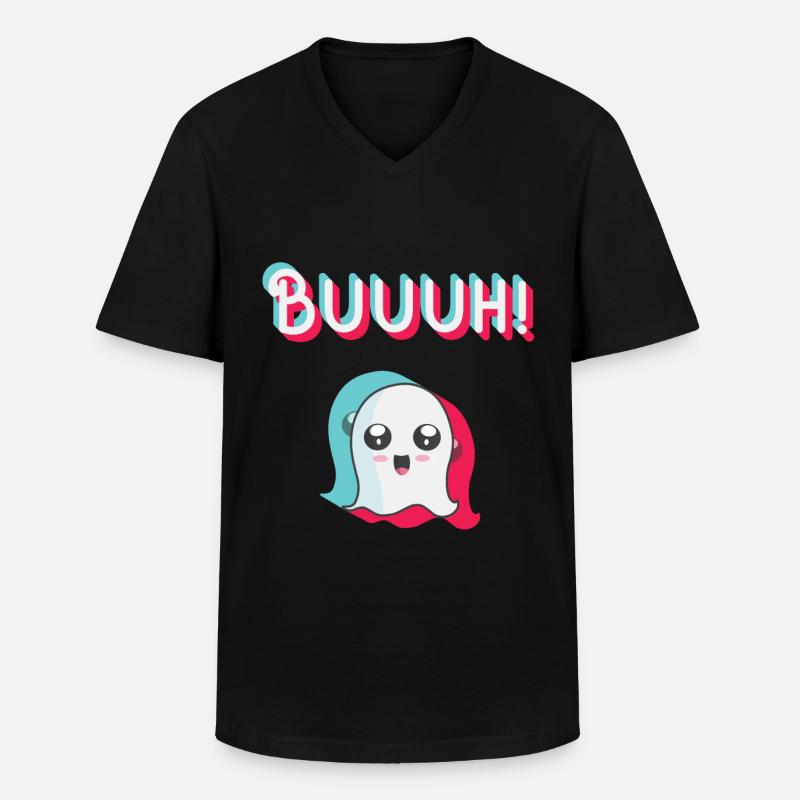 tiktok ghost, halloween trend - Men's V-Neck T-Shirt - black