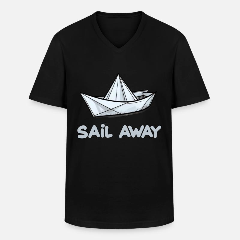 Papierschiff Papierboot Papierschiffchen - Männer-T-Shirt mit V-Ausschnitt - Schwarz