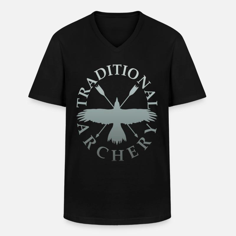 Bogenschießen Bogenschiessen Archery Pfeil Bogen - Männer-T-Shirt mit V-Ausschnitt - Schwarz