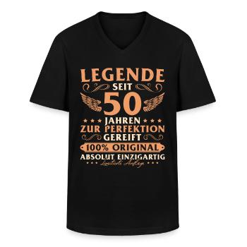 50 Jahre Legende Mann 50 Geburtstags - Männer-T-Shirt mit V-Ausschnitt - Schwarz - Vorne - AI Model Male 178 dark (178cm)