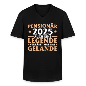 Pensionär 2025 Beamter Ruhestand Pension - Männer-T-Shirt mit V-Ausschnitt - Schwarz - Vorne - AI Model Male 178 dark (178cm)