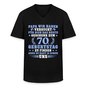 70 Jahre alt Papa 70. Geburtstag Geschenkidee - Männer-T-Shirt mit V-Ausschnitt - Schwarz - Vorne - AI Model Male 178 dark (178cm)