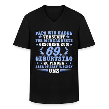 69 Jahre alt Papa 69. Geburtstag Geschenk - Männer-T-Shirt mit V-Ausschnitt - Schwarz - Vorne - AI Model Male 178 dark (178cm)