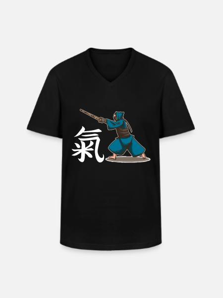 Kendo Japanische Kampfkunst Schwertkampf - Männer-T-Shirt mit V-Ausschnitt - Schwarz