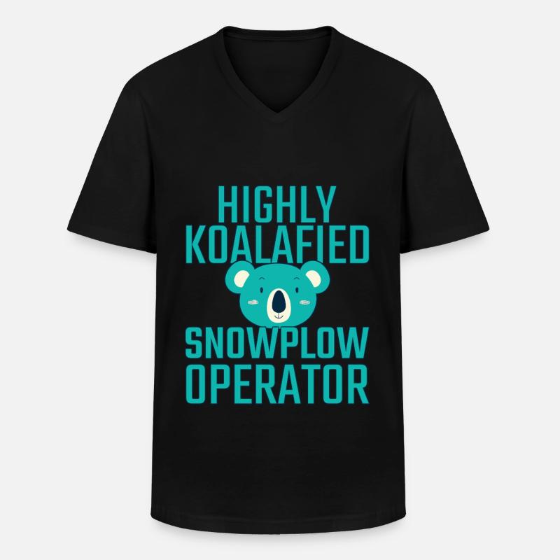 Snowplow Operator Koalafied Schneepflugfahrer - Männer-T-Shirt mit V-Ausschnitt - Schwarz