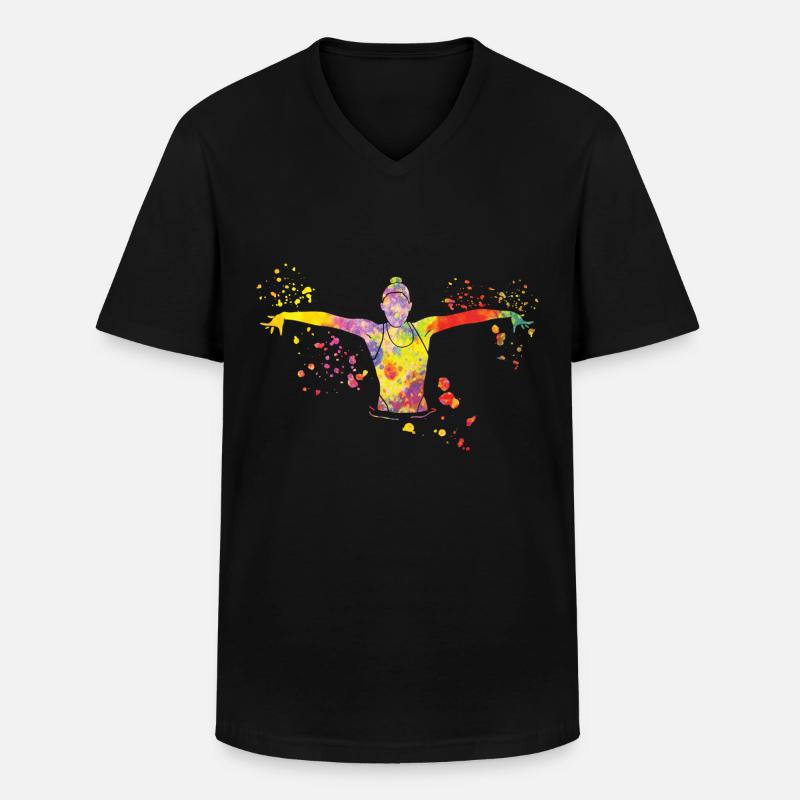 Artistic Swim Team Synchronschwimmen - Männer-T-Shirt mit V-Ausschnitt - Schwarz