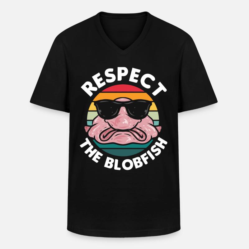 Blobfisch - Männer-T-Shirt mit V-Ausschnitt - Schwarz