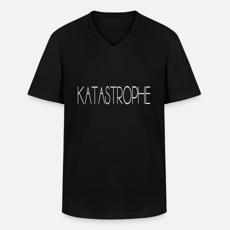 Katastrophe - Männer-T-Shirt mit V-Ausschnitt - Schwarz