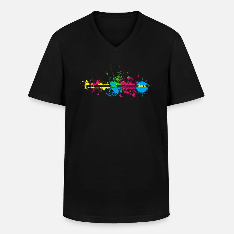 Flöte Querflöte Musiker Geschenke - Männer-T-Shirt mit V-Ausschnitt - Schwarz