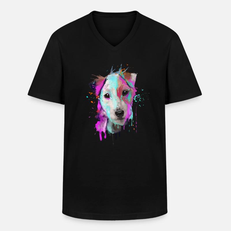 Parson Russell Terrier - Männer-T-Shirt mit V-Ausschnitt - Schwarz