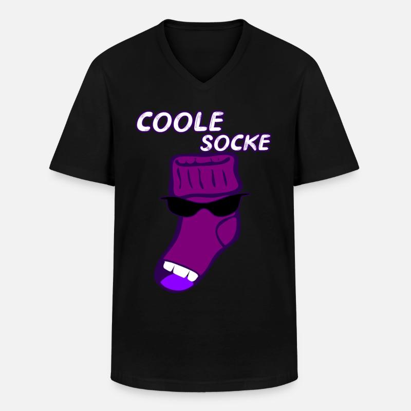 Coole Socke witzig Geschenk Idee - Männer-T-Shirt mit V-Ausschnitt - Schwarz