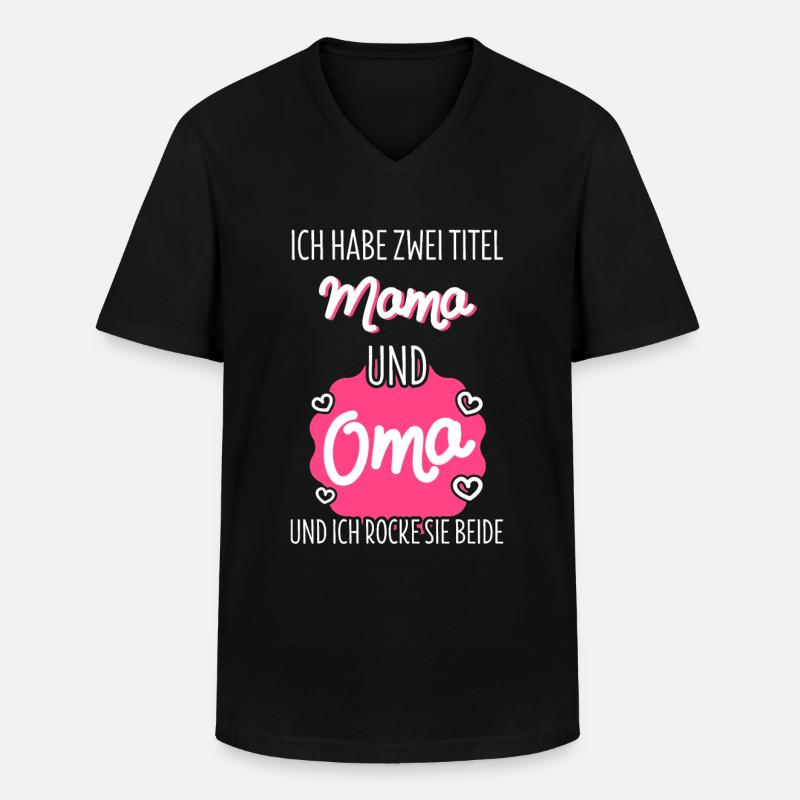 Zwei Titel Mama Oma - Männer-T-Shirt mit V-Ausschnitt - Schwarz