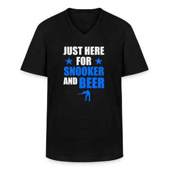 Bière et snooker - T-shirt col V Homme - noir - Devant - AI Model Male 178 dark (178cm)