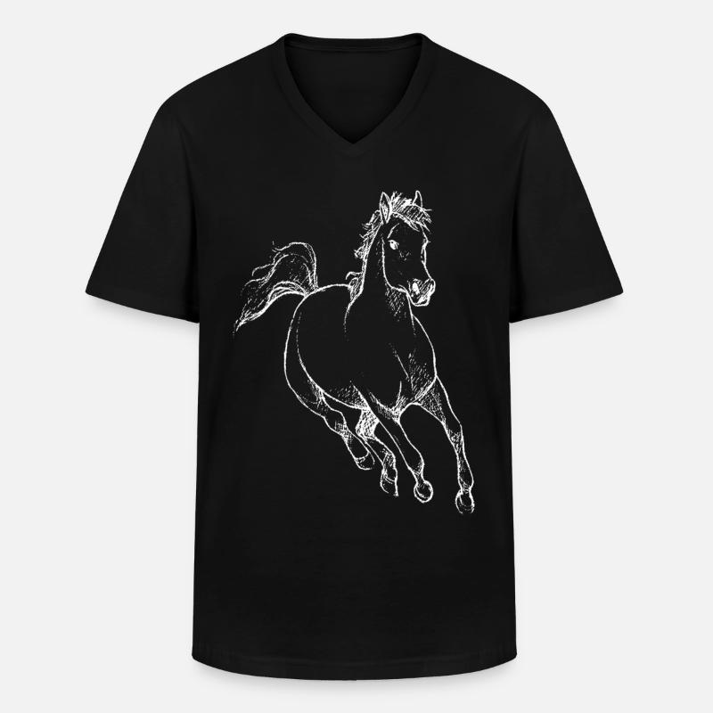Pferd Pferdchen Reiten Hobby Geschenkidee - Männer-T-Shirt mit V-Ausschnitt - Schwarz