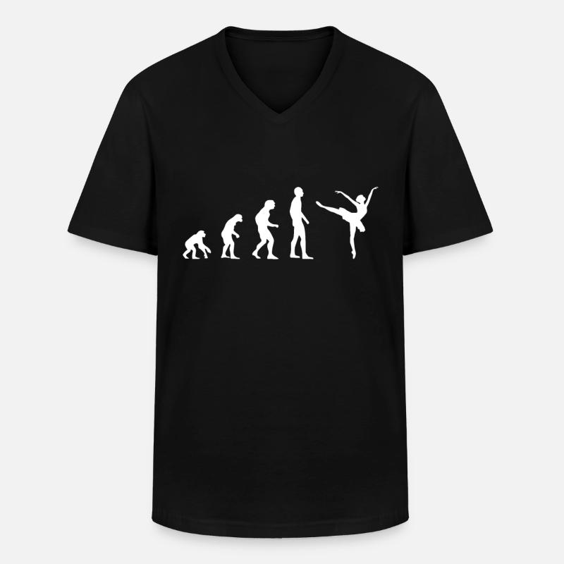 BALLETT EVOLUTION - Männer-T-Shirt mit V-Ausschnitt - Schwarz