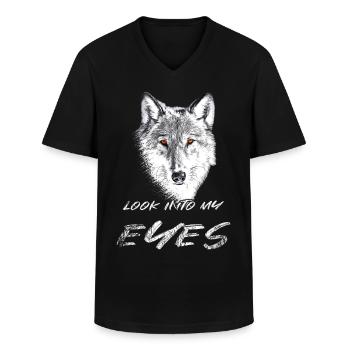 Wolf Wolfskopf mit roten Augen - Männer-T-Shirt mit V-Ausschnitt - Schwarz - Vorne - AI Model Male 178 dark (178cm)