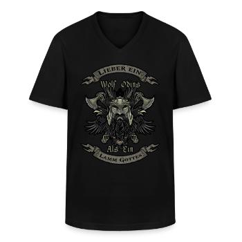 odins wolf wikinger keltisch walhalla - Männer-T-Shirt mit V-Ausschnitt - Schwarz - Vorne - AI Model Male 178 dark (178cm)