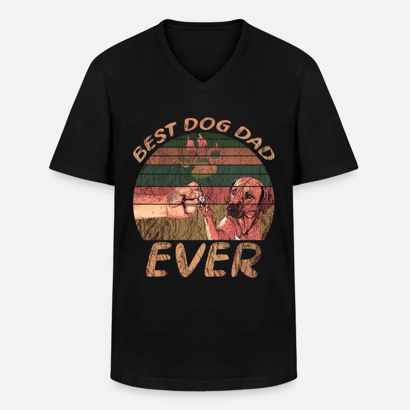 Bester Hunde Papa - Männer-T-Shirt mit V-Ausschnitt - Schwarz