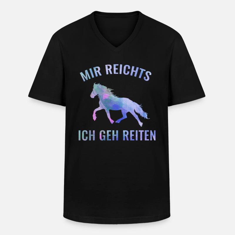 Pferd - Männer-T-Shirt mit V-Ausschnitt - Schwarz