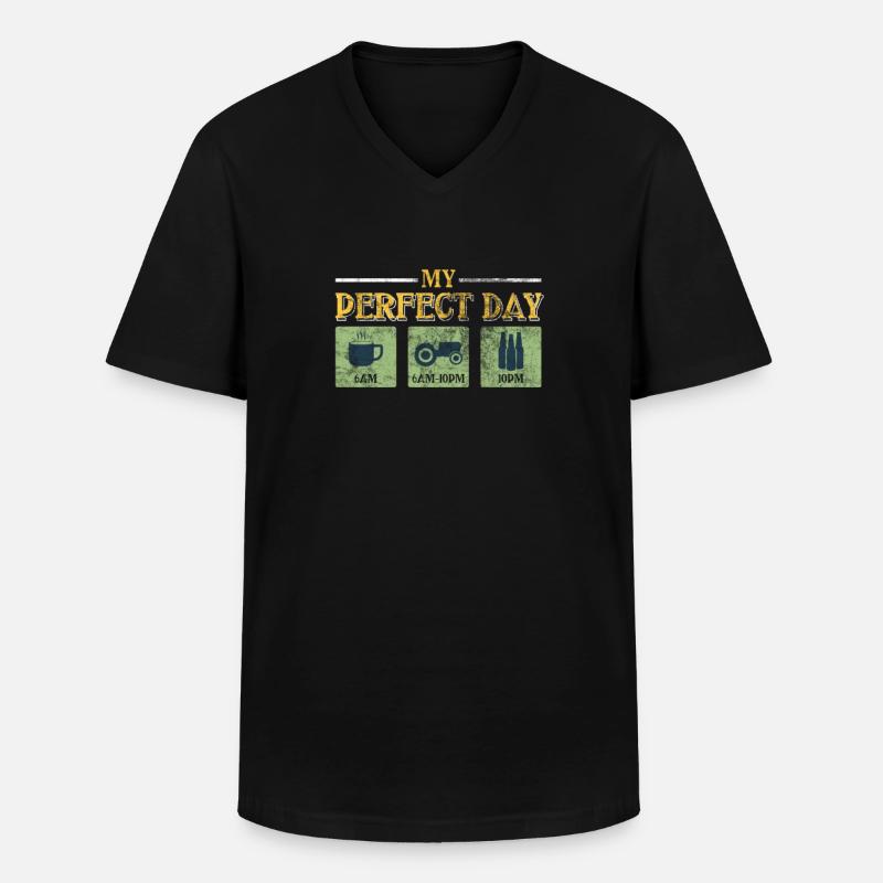 Traktor - Männer-T-Shirt mit V-Ausschnitt - Schwarz