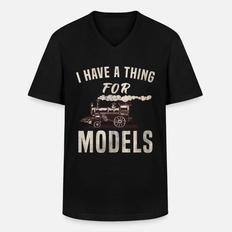 Zug - Männer-T-Shirt mit V-Ausschnitt - Schwarz