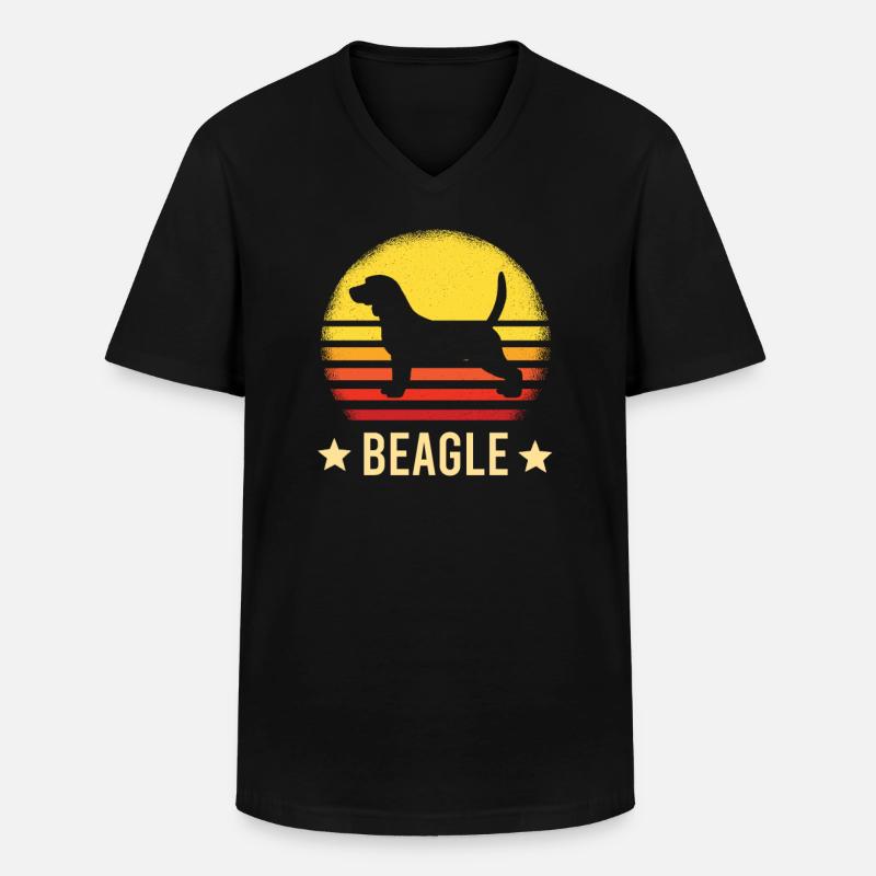 beagle - Männer-T-Shirt mit V-Ausschnitt - Schwarz