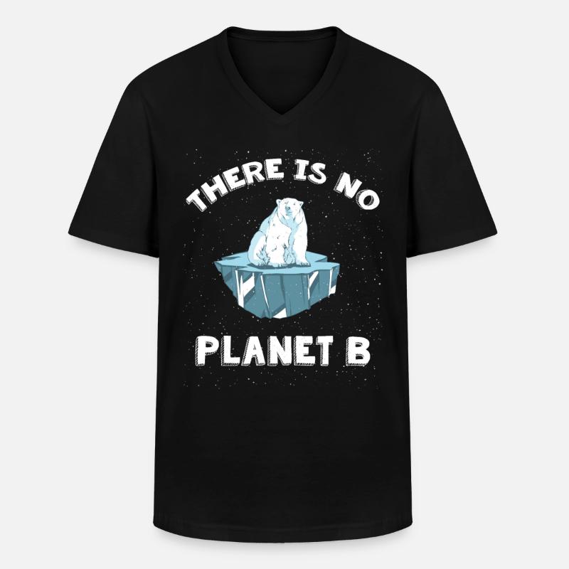 Planet b - Männer-T-Shirt mit V-Ausschnitt - Schwarz