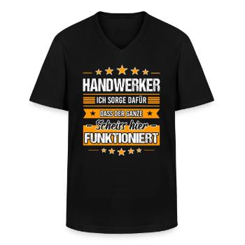 Handwerker Sprüche lustig - Männer-T-Shirt mit V-Ausschnitt - Schwarz - Vorne - AI Model Male 178 dark (178cm)