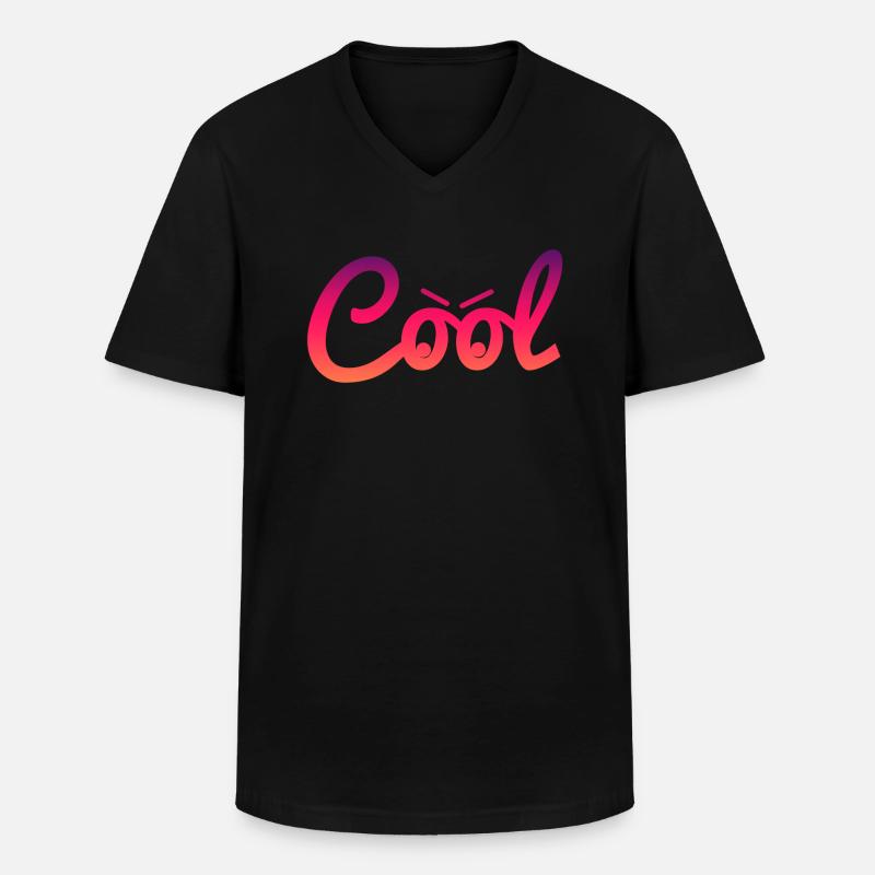 cool Cool - Männer-T-Shirt mit V-Ausschnitt - Schwarz