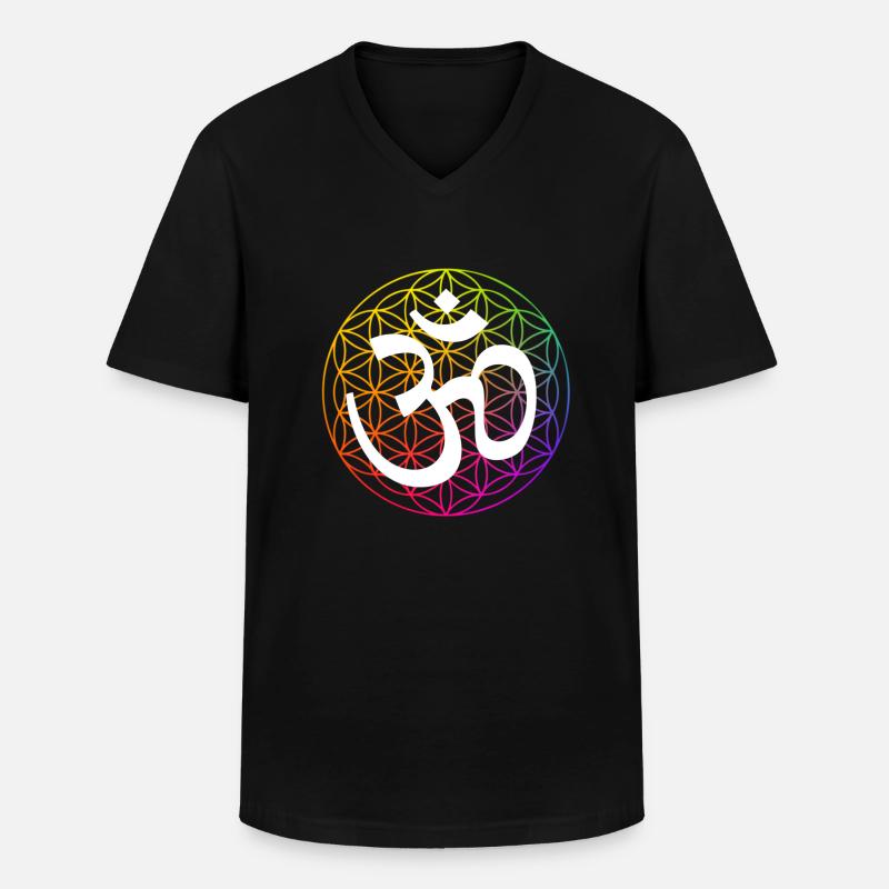 Mandala - Männer-T-Shirt mit V-Ausschnitt - Schwarz