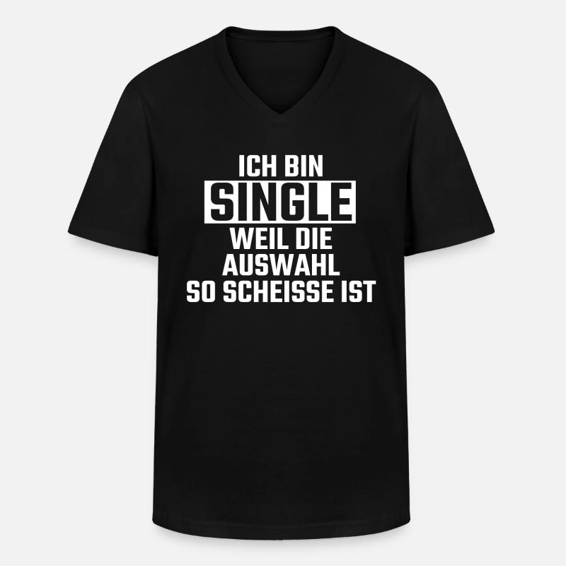 Single - Männer-T-Shirt mit V-Ausschnitt - Schwarz