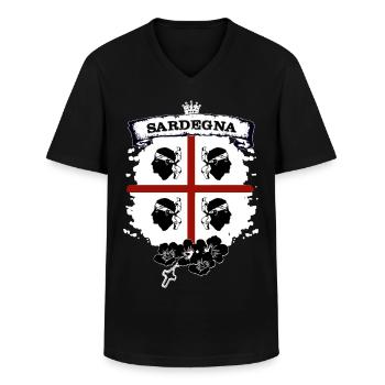 Sardinien - Männer-T-Shirt mit V-Ausschnitt - Schwarz - Vorne - AI Model Male 178 dark (178cm)