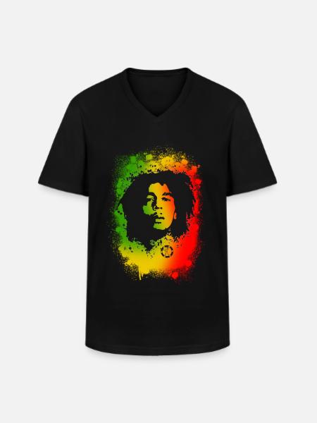 Ondoyance - Schablone rasta - Männer-T-Shirt mit V-Ausschnitt - Schwarz
