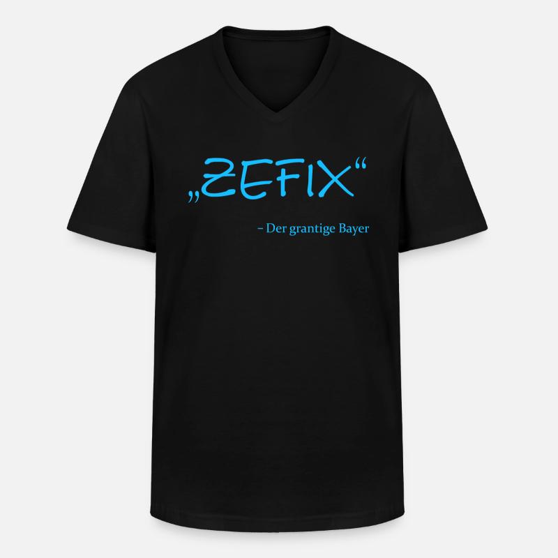 Zefix - Männer-T-Shirt mit V-Ausschnitt - Schwarz