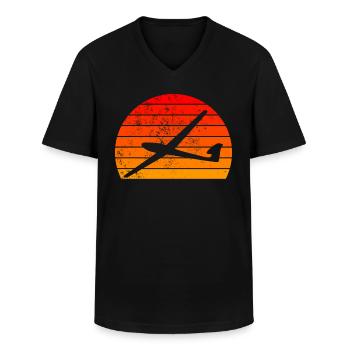 Segelfliegen Segelflieger Segelflug Gleitflug - Männer-T-Shirt mit V-Ausschnitt - Schwarz - Vorne - AI Model Male 178 dark (178cm)
