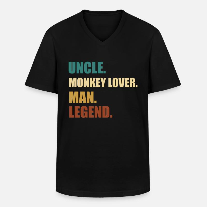 Monkey Uncle Legend - Men's V-Neck T-Shirt - black