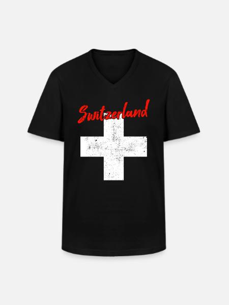 Suisse Suisse - T-shirt col V Homme - noir