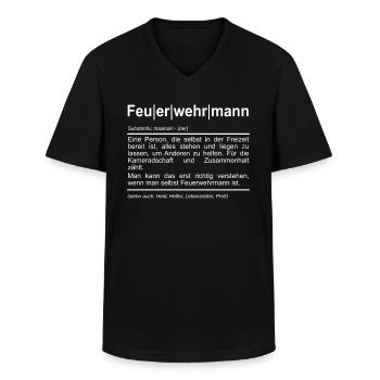 Feuerwehr Feuerwehrmann FFW BFW Humor Definition - Männer-T-Shirt mit V-Ausschnitt - Schwarz - Vorne - AI Model Male 178 dark (178cm)