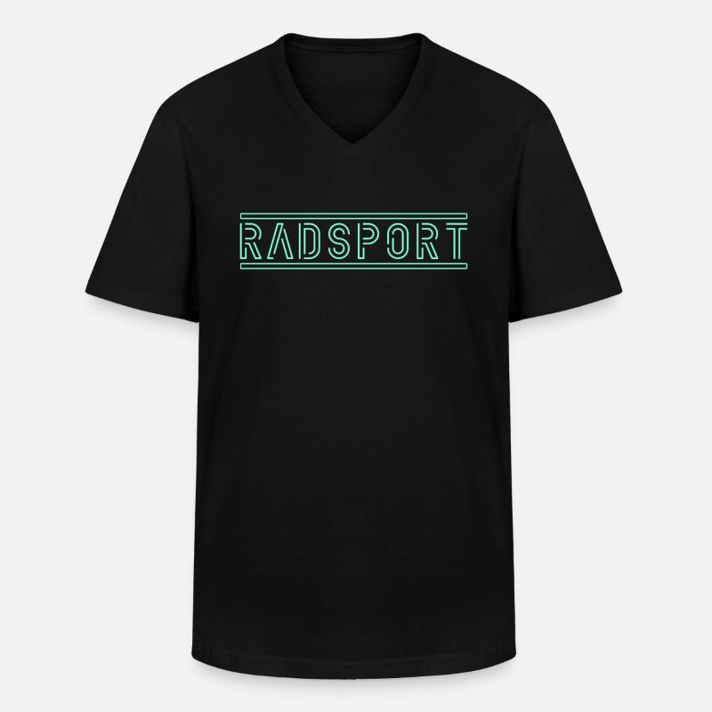 Radsport - Männer-T-Shirt mit V-Ausschnitt - Schwarz