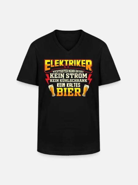 Elektriker Bier Trinkspruch Geschenk - Männer-T-Shirt mit V-Ausschnitt - Schwarz