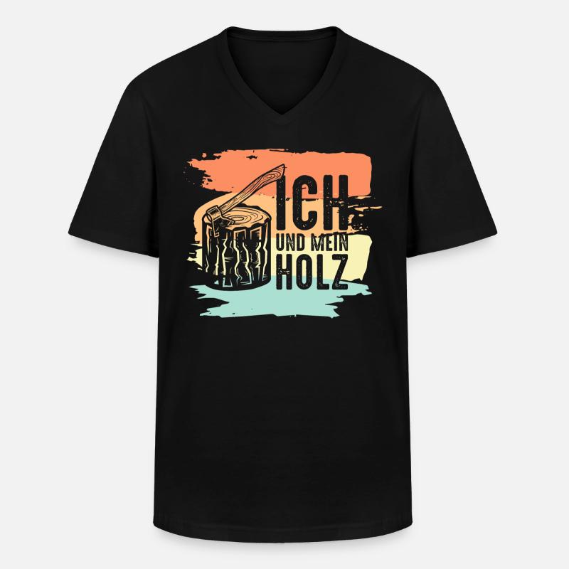 Tischler Retro - Männer-T-Shirt mit V-Ausschnitt - Schwarz