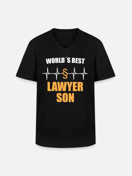 Lawyer Son Herzschlag - Men's V-Neck T-Shirt - black