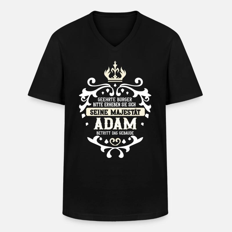 Adam - Männer-T-Shirt mit V-Ausschnitt - Schwarz