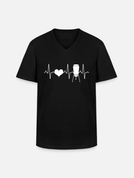 Drum drum heartbeat - Men's V-Neck T-Shirt - black