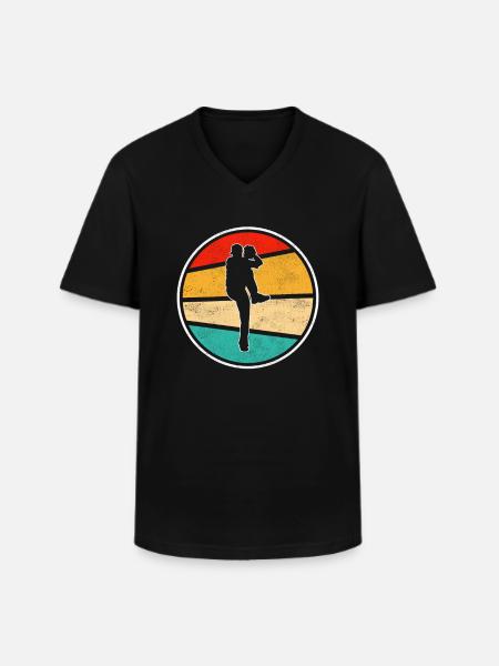 Baseball Retro Logo - Men's V-Neck T-Shirt - black