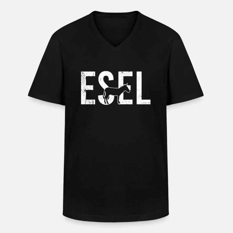 Esel - Männer-T-Shirt mit V-Ausschnitt - Schwarz
