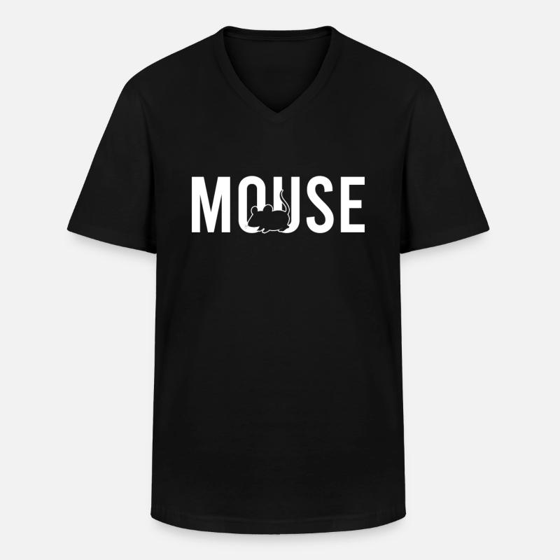 Maus mouse - Männer-T-Shirt mit V-Ausschnitt - Schwarz