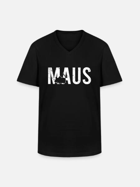 Maus - Männer-T-Shirt mit V-Ausschnitt - Schwarz