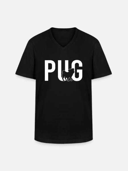Pug pug - Men's V-Neck T-Shirt - black