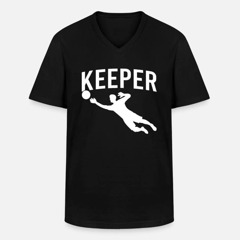 Torwart Keeper - Männer-T-Shirt mit V-Ausschnitt - Schwarz